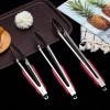 DF99831 Food tongs, Stainless Steel barbecue tongs, Buffet food tongs, Plastic red-handled bread tongs, Hotel Grilled meat steak tongs, DF Trading House Specification image
